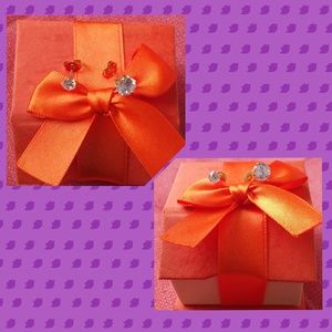 2 pair 14 K Yellow/White Gold Plated Studs